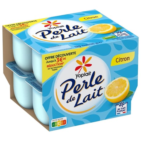 Perle de lait aromatisé citron 8x125g offre découverte