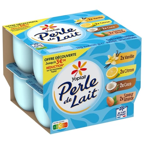 Perle de lait aromatisé panaché 8x125g offre découverte