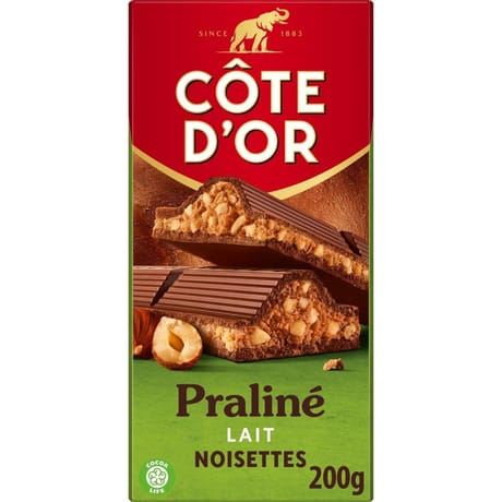 Côte d'Or lait praliné double noisettes 200g