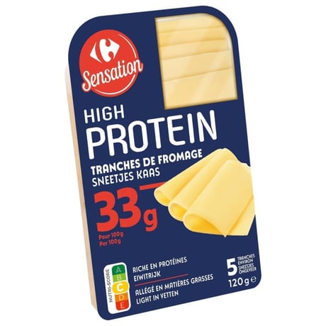 Carrefour Sensation High protein tranches de fromage 120g