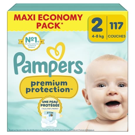 Pampers premium protection couches t2 maxi pack x117
