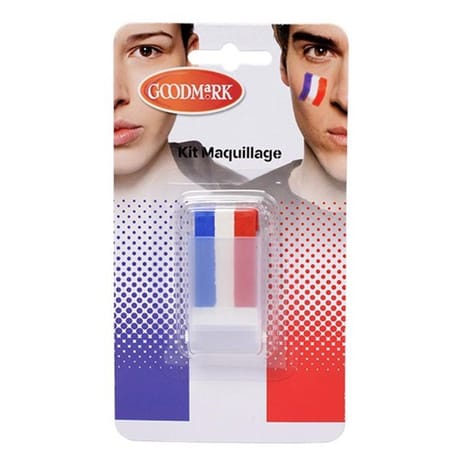 Crayon maquillage bleu, blanc, rouge 3 en 1