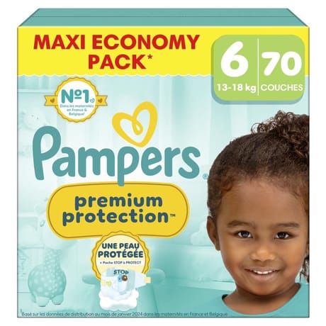 Pampers premium protection couches t6-13/18 9kg x70