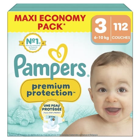 Pampers premium protection maxi couches t3 6-10 kg x112