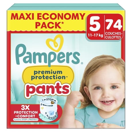 Pampers premium protection culottes taille 5 11/17 kg x74