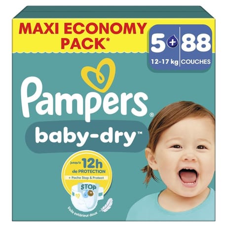 Pampers baby dry couches t5+ 12-17 kg x88