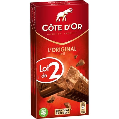 Côte d'or chocolat lait 2x200-400g