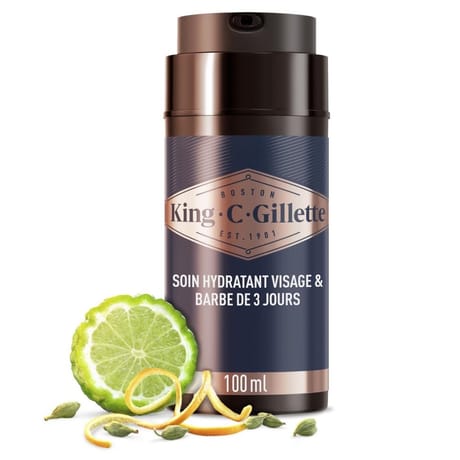 King C Gillette crème hydratante visage et barbe de 3 jours 100ML