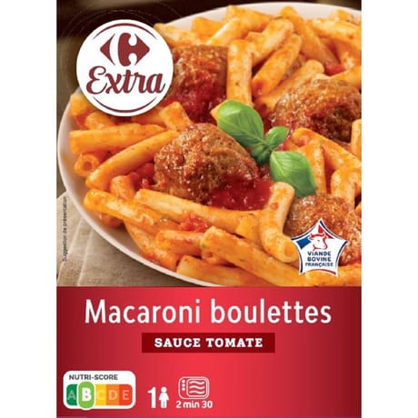 Carrefour macaroni boulettes sauce tomate 280g