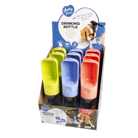 Duvoplus bouteille de voyage pour chien 450 ml - couleurs mélangés 28,5x6,5x6,5