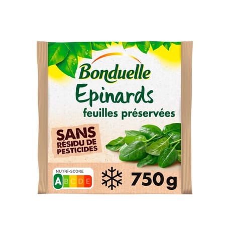 Bonduelle l'épinard feuilles préservées sans résidu pesticides 750g