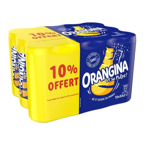 Orangina classique sleek 12 x 33cl 10% offert