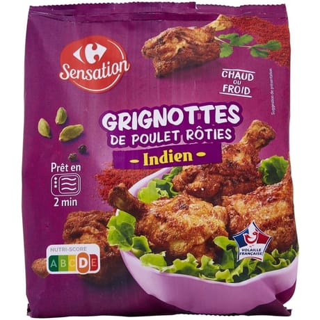 Carrefour sensation grignottes de poulet rôties indien 250g