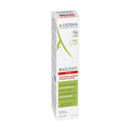 A-derma biology a-r soin dermatologique anti-rougeurs bio 40ml
