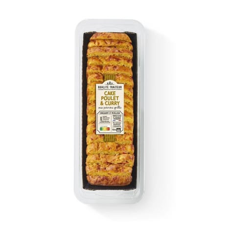 Cake poulet et curry aux poivrons grillés 230g