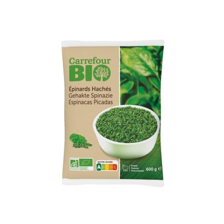 Carrefour bio épinards hachés bio 600g