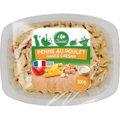Carrefour classic' penne au poulet sauce caesar 300g
