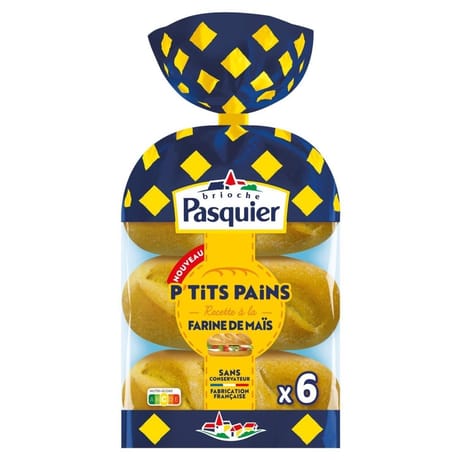 Brioche Pasquier 6 p'tits pains à la farine de maïs 270g