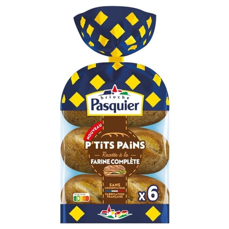 Brioche Pasquier 6 p'tits pains à la farine complète 270g