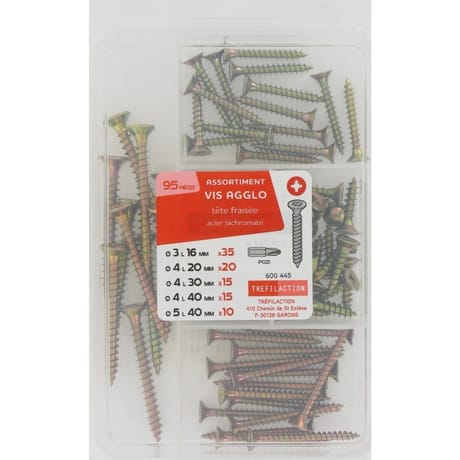 Assortiment vis agglo tête fraisée x95