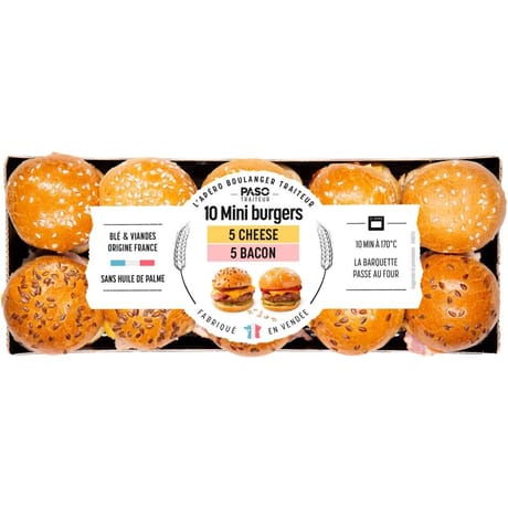 Duo mini burgers cheese & bacon 420g