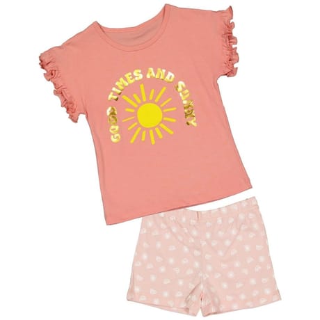 Pyjashort fille ROSE/ROSE AOP 10 ANS