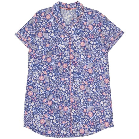 Liquette manches courtes femme BLUE FLOWERS AOP T50/52