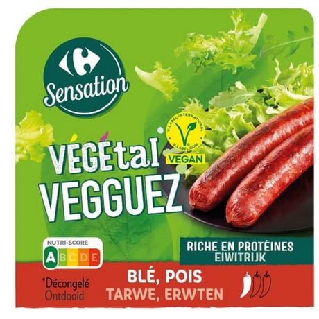 Carrefour sensation végétal vegguez blé pois 200g