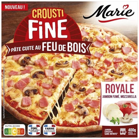 Marie pizza crousti fine cuite au feu de bois royale 400g