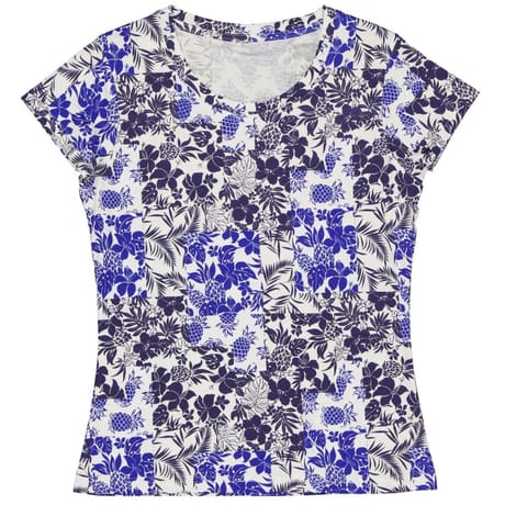 Tee shirt manches courtes femme INDIGO AOP 42\44