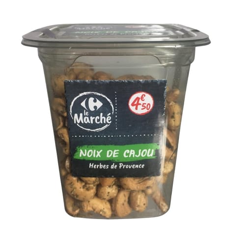 Noix de cajou aux herbes de provence 180g Carrefour le marché