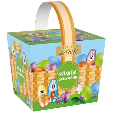 Esprit de fête panier lapin oeufs garni 250g