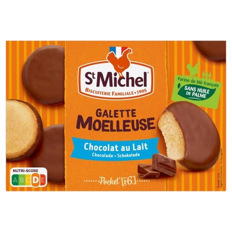 St michel galettes moelleuses nappées chocolat au lait 180g