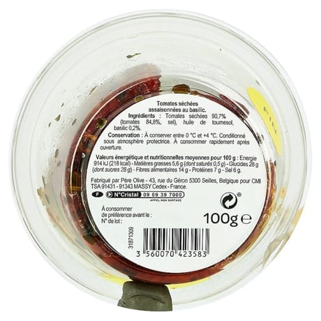 Carrefour extra tomates semi-séchées 120g