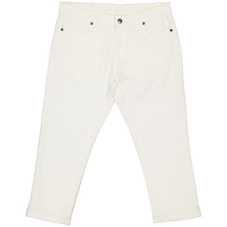 Pantacourt denim femme BLANC T38
