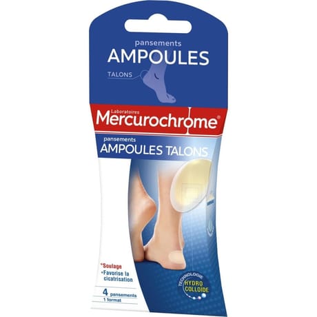Mercurochrome pansement ampoules talons x4