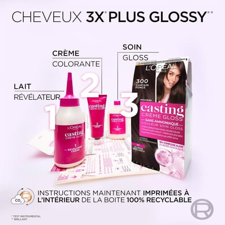 L'oréal casting crème gloss coloration 300 châtain foncé corsé