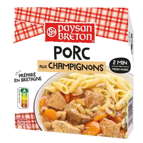 Paysan breton barquette micro-ondable porc champignons 300g