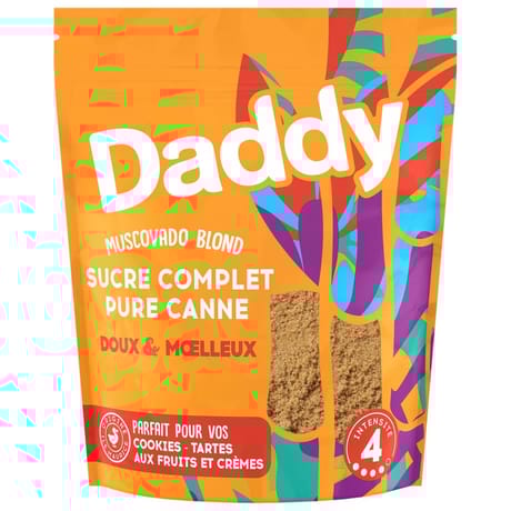 Daddy Muscovado blond Sucre Complet Blond Pure Canne 500G