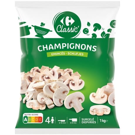 Carrefour champignons de Paris émincés 1kg