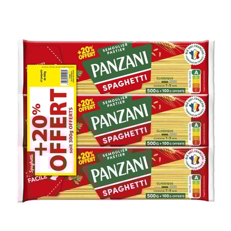 Panzani spaghetti 3x500g + 20% offert