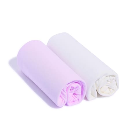 Tex baby lot de 2 draps housse unis rose 60 x 120cm coton bio