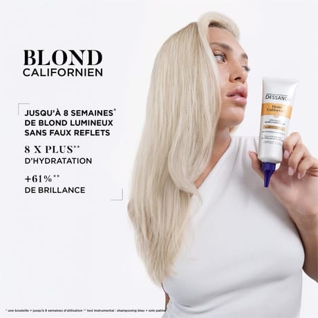 Dessange shampooing blond bleu californien 2x250ml