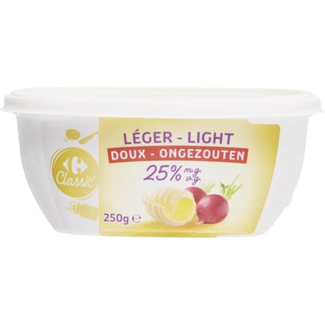 Carrefour classic beurre doux allégé 25%mg 250g