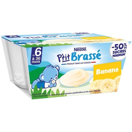 Nestlé p'tit brassé banane dès 6 mois 4x100g