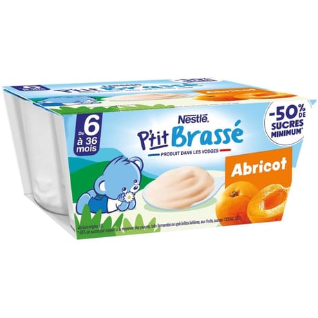 Nestlé p'tit brassé abricot dès 6 mois 4x100g