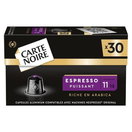 Carte noire capsules alu espresso puissant n°11 x30 - 165g