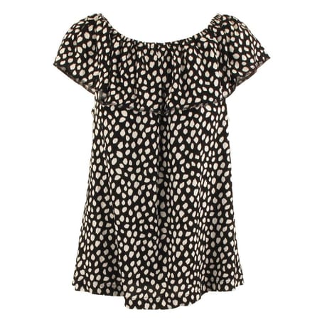 Tee shirt manches courtes femme BLACK/BLANC AOP T52