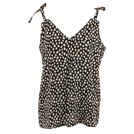 Top fines bretelles BLACK/WHITE AOP T50