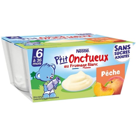 Nestle p'tit onctueux ssa pêche dès 6mois 4x90g